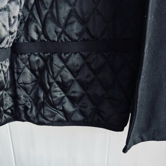 GAP wool blend mens pea coat black size medium quilted lining, front pockets - Picture 7 of 9